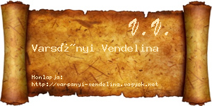 Varsányi Vendelina névjegykártya